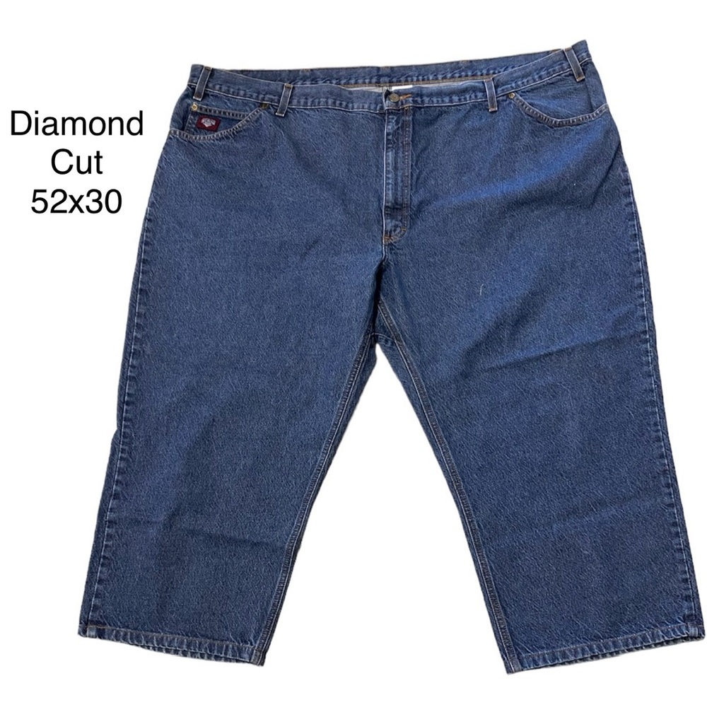 Diamond Cut Jeans Mens Short 52x30 (24.5") Blue Denim Straight‎ Leg Classic Fit